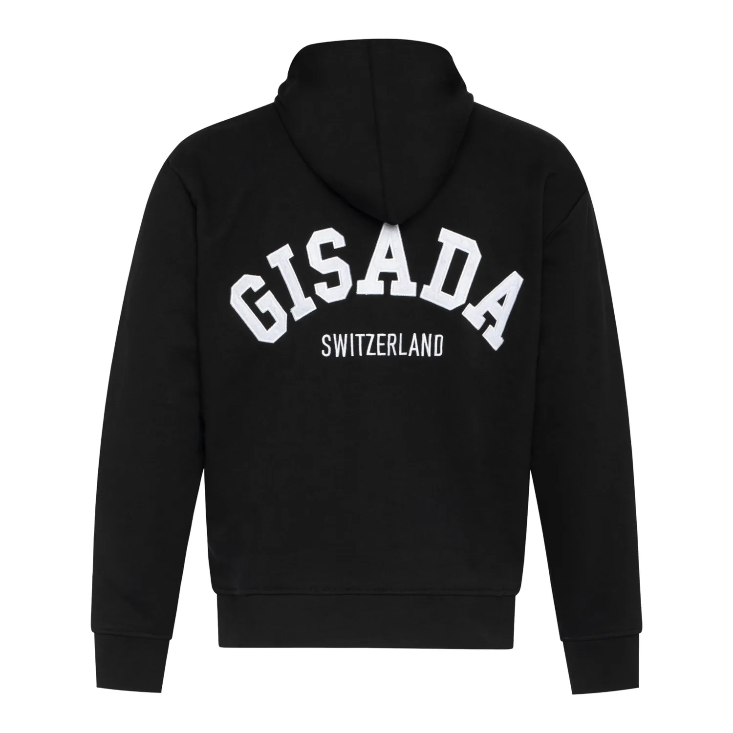 Gisada 3006 hettegenser svart bomull flocktrykk