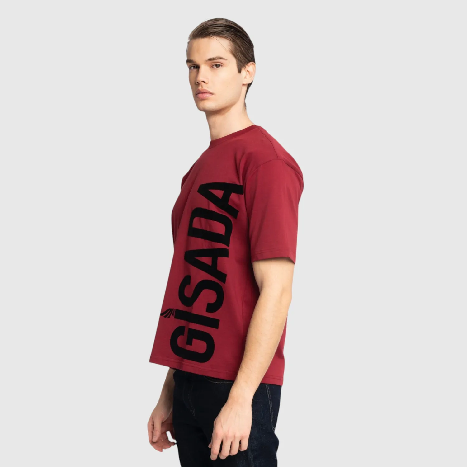Gisada 1010 t-skjorte Bordeaux oversized