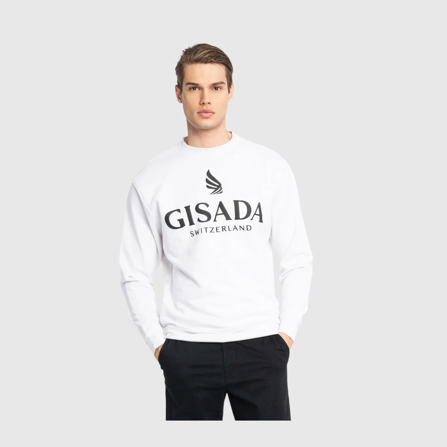 Gisada 3000 Rio sweatshirt hvit – puff-logo bomull