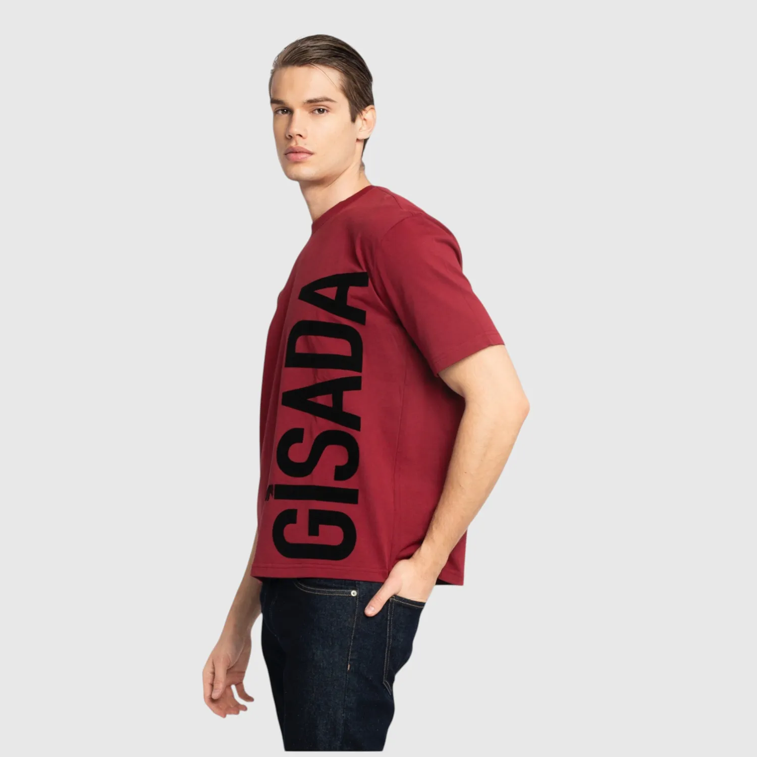 Gisada 1010 t-skjorte Bordeaux oversized