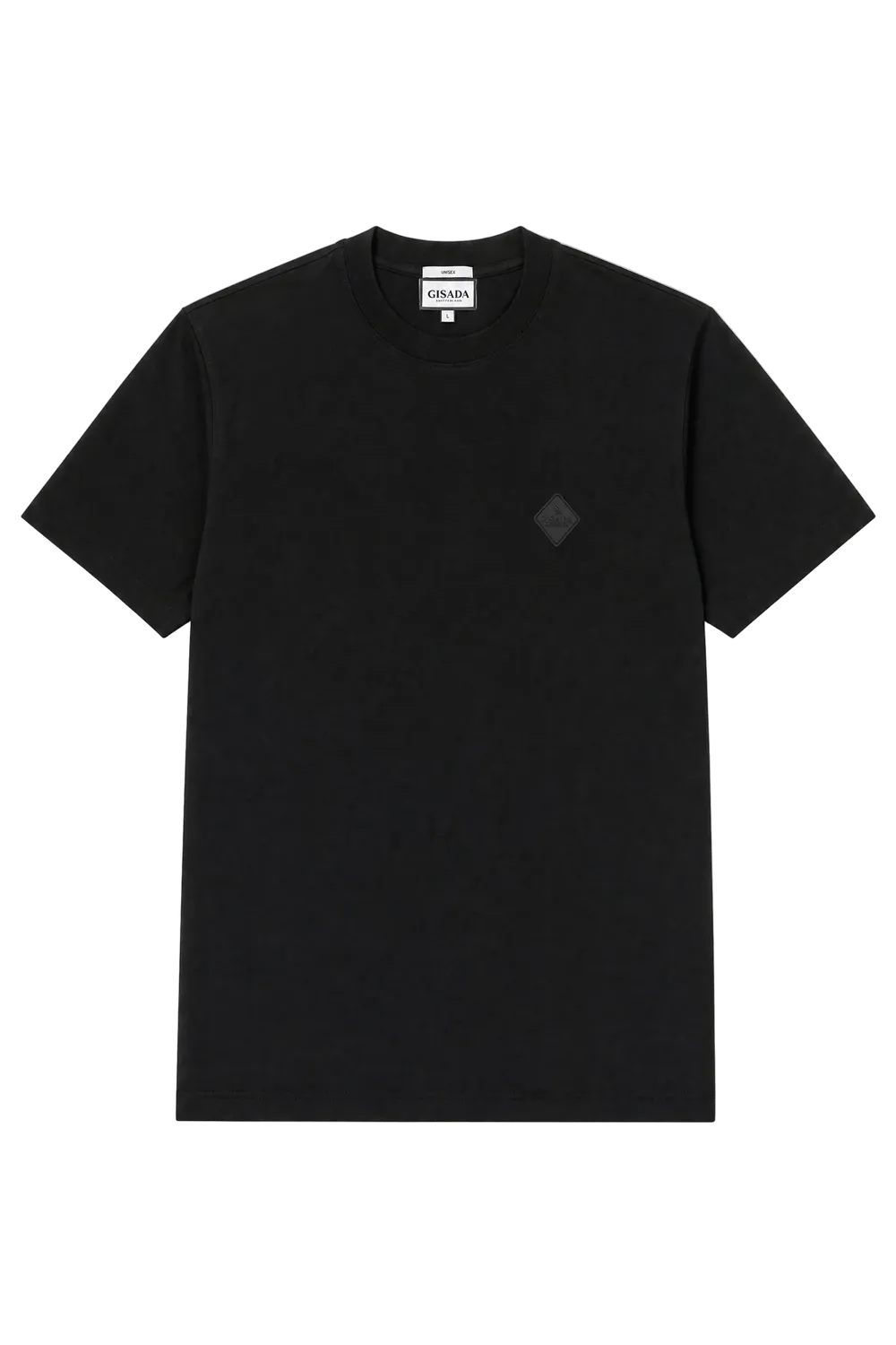 Gisada 1017 unisex t-skjorte svart fin jersey